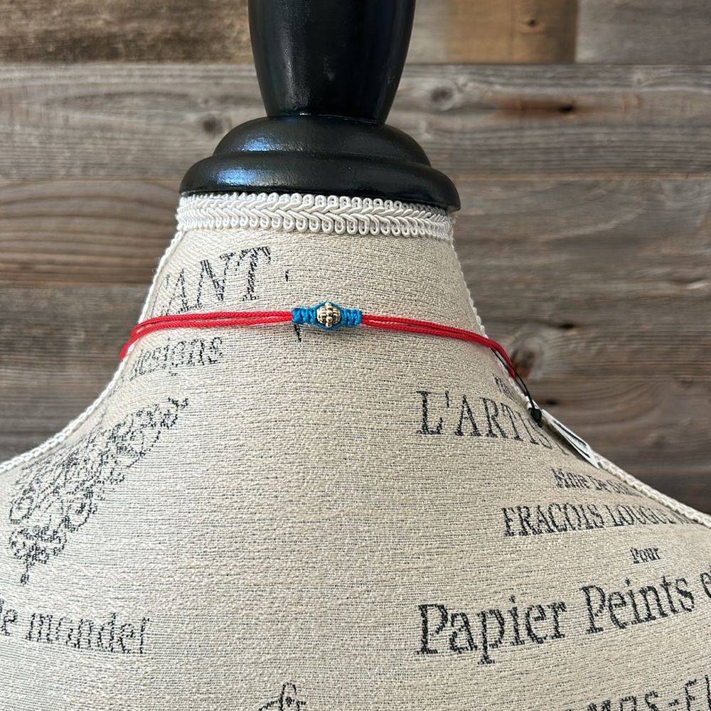 NWT Free People Red Cord Adjustable Necklace with Fish Pendant - Picture 7 of 9